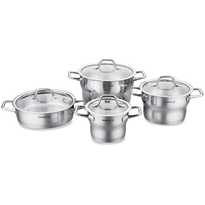 SERVICE DE CUISINE 8PIÈCES KORKMAZ ESTIMA A1957 - ACIER INOXYDABLE 18/10 - INOX 