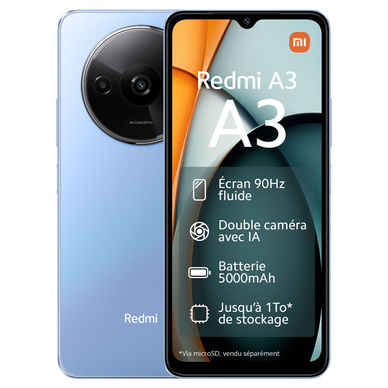 PORTABLE XIAOMI REDMI A3 4G|DS - 4GO|128 GO - BLEU